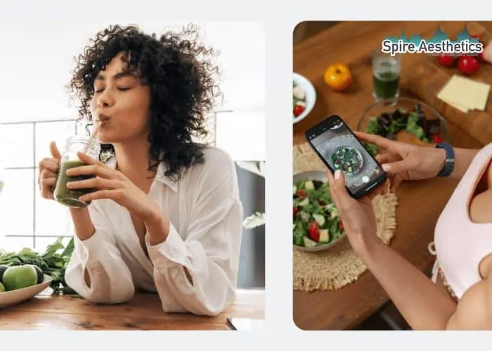 Image of woman looking into her diet and fat freezing Stratford to improve her health