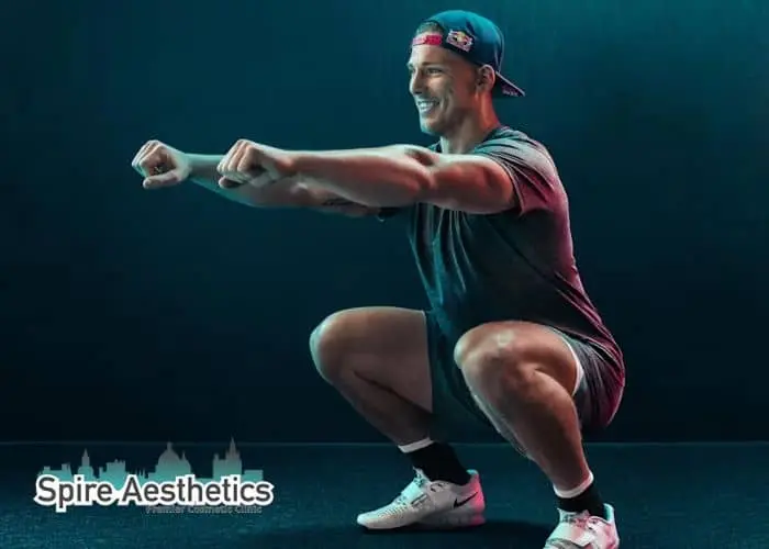 Image of man build leg muscle Stratford through exercise