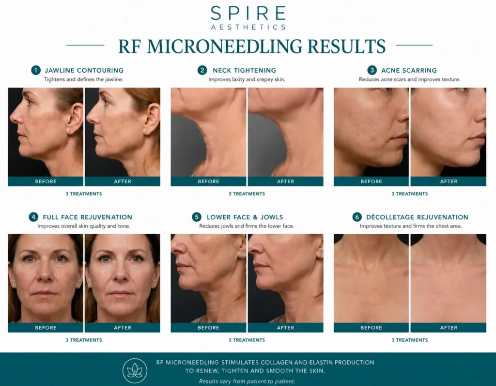 RF Microneedling Skin tightening Stratford results